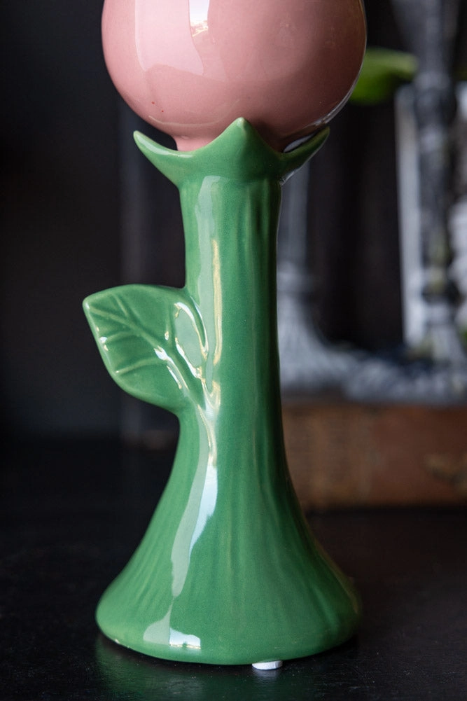 Pink Flower Earthenware Single Stem Vase