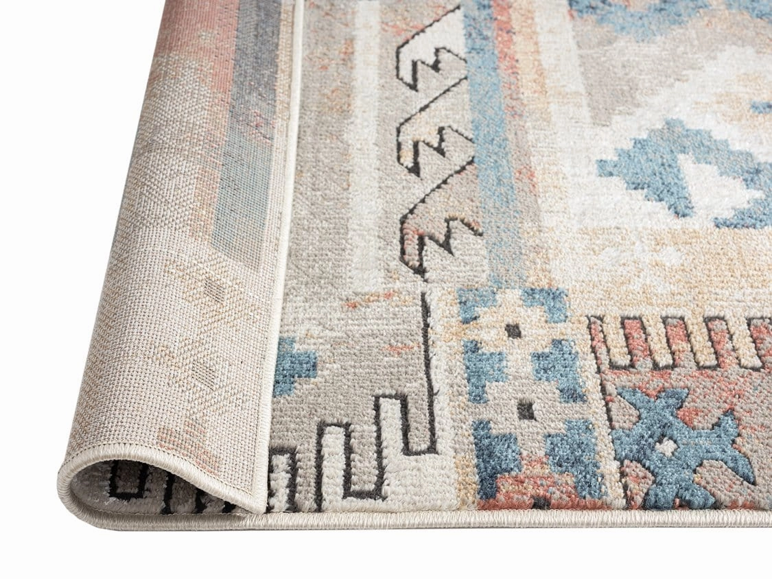 Pippa Orange And Blue Multi Colour Tribal Rug