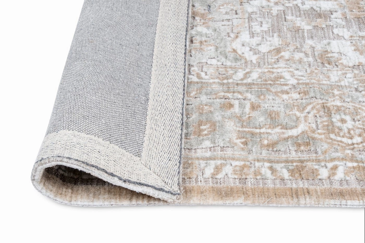 Piya Brown and Grey Traditional Distressed Rug