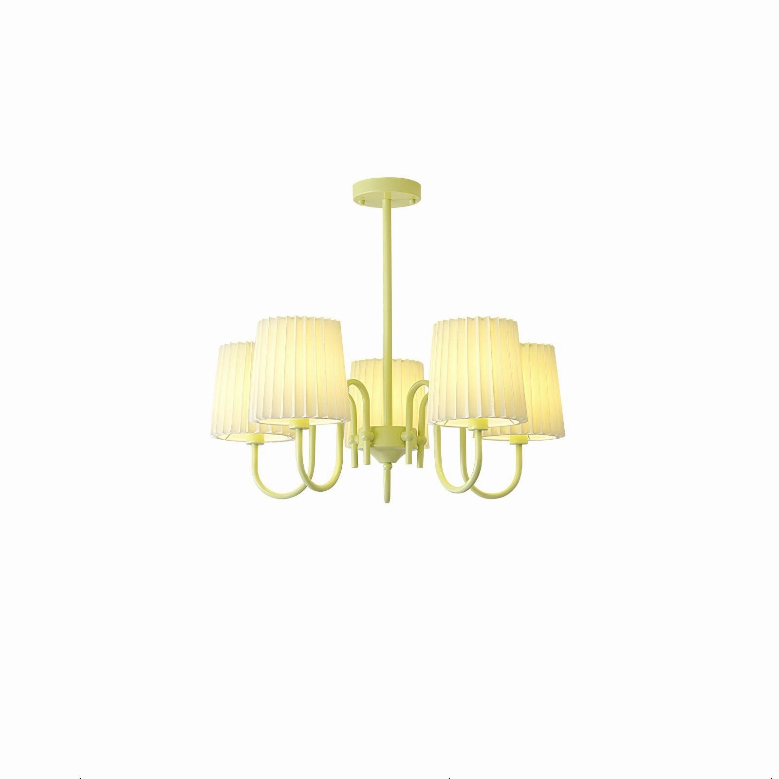 Pleated Fabric Matcha Chandelier