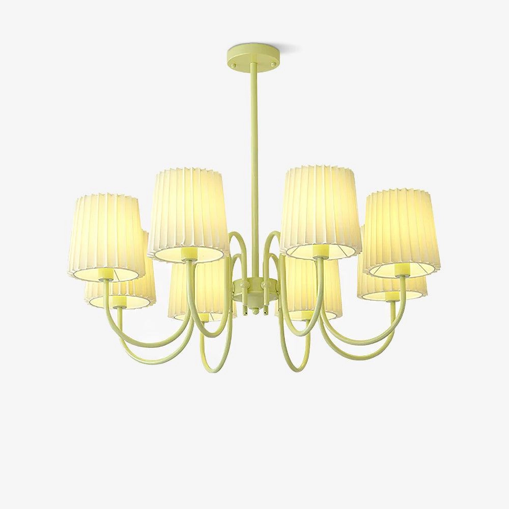 Pleated Fabric Matcha Chandelier