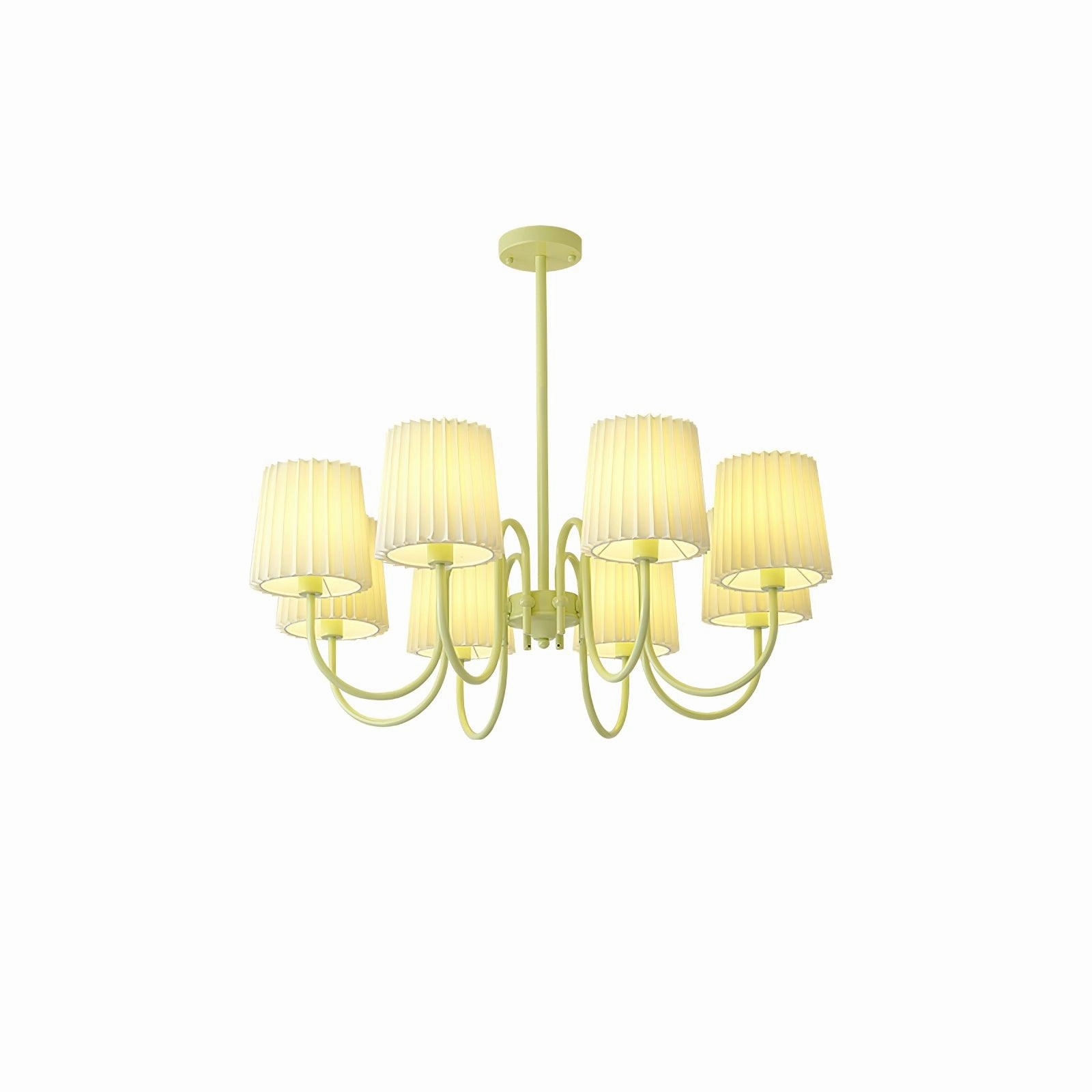 Pleated Fabric Matcha Chandelier