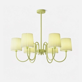 Pleated Fabric Matcha Chandelierrustic chandelier,bedroom chandelier 