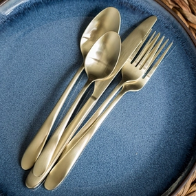 Poet Champagne Satin 20 Piece Flatware Seteco-friendly bamboo fiber tableware set 