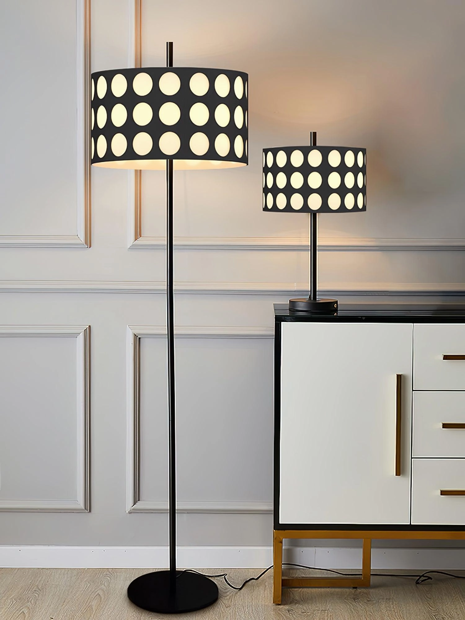 Polka Arc Fabric Floor Lamp