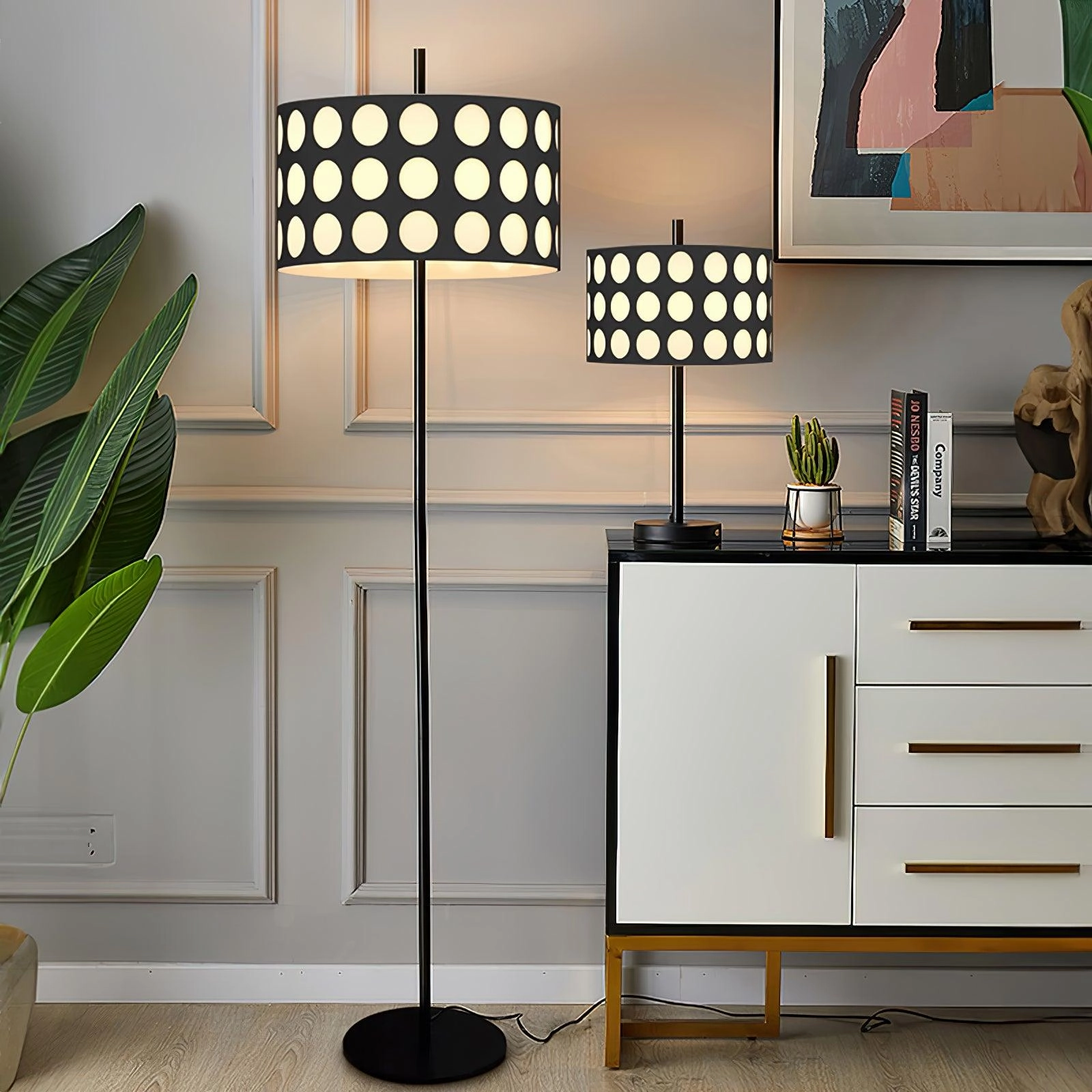 Polka Arc Fabric Floor Lamp