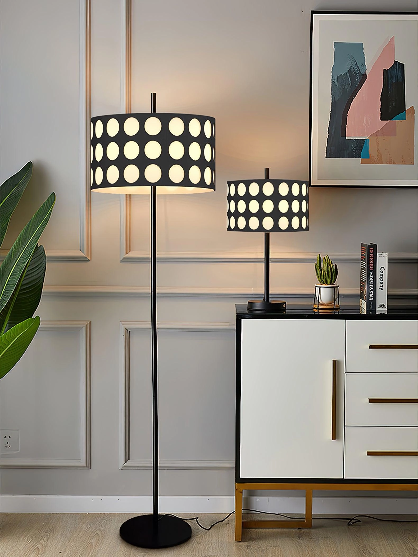 Polka Arc Fabric Floor Lamp