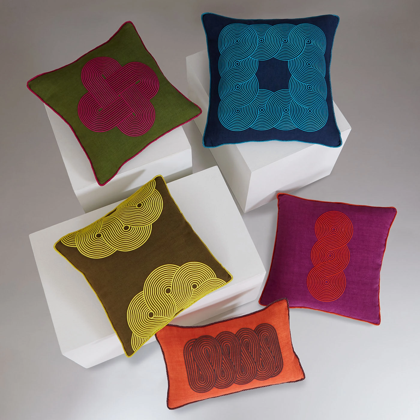 Pompidou Tangerine Path Pillow