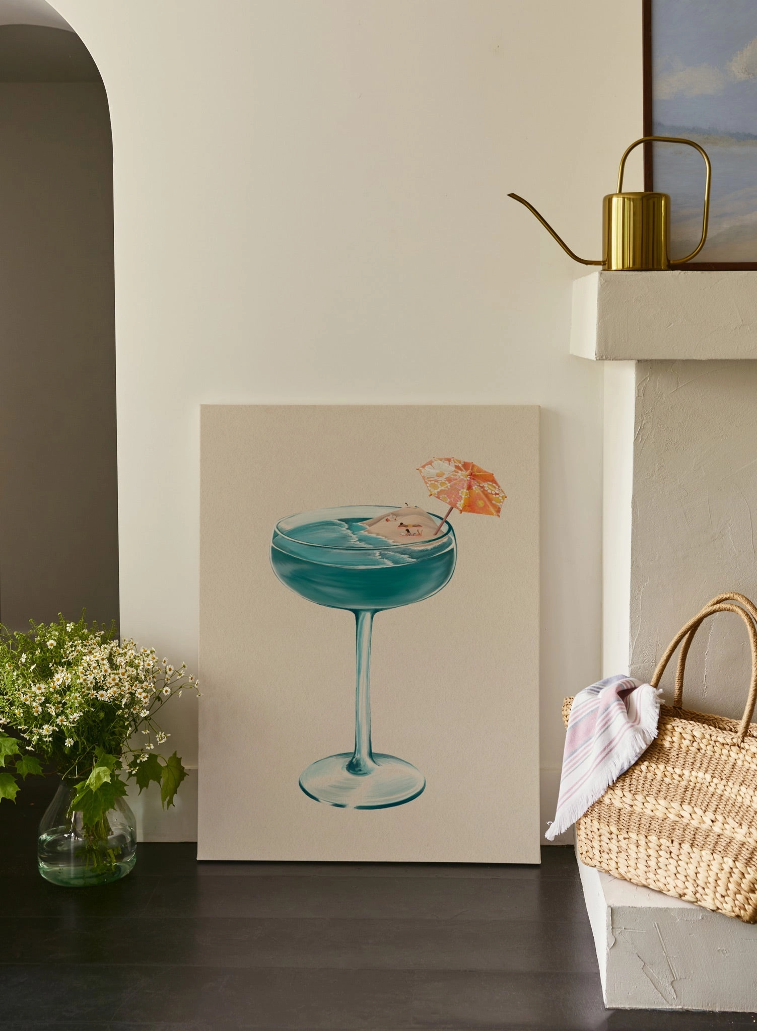 Poolside Sip, Canvas