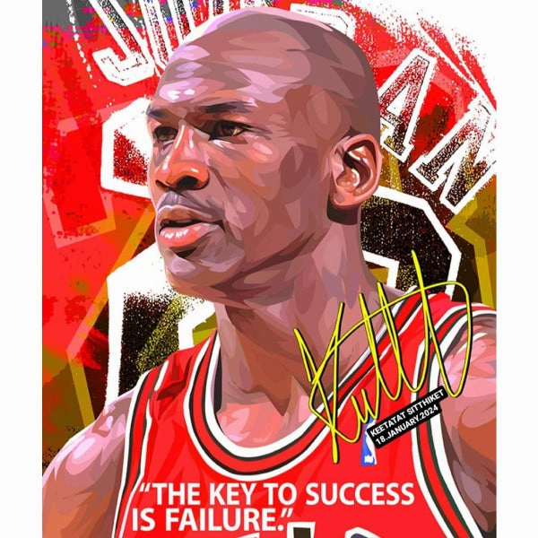 Pop Art Poster Wall Decoration Drawing Michael Jordan The Key to Success  modern abstract painting decor