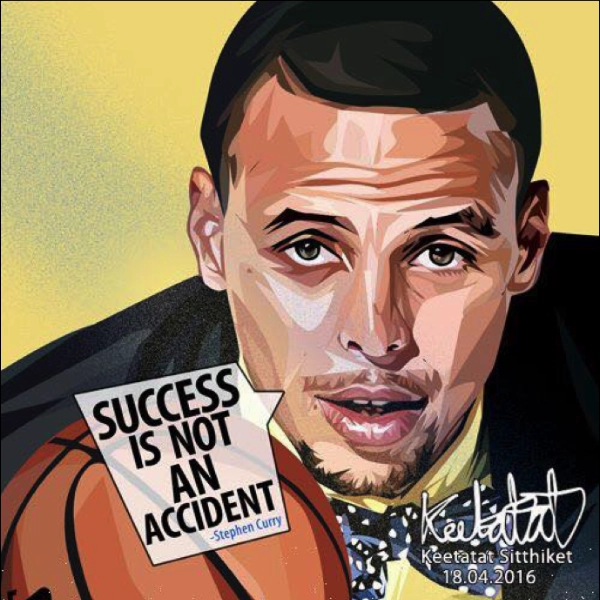 Pop Art Poster Wall Decoration Drawing NBA Stephen Curry Success Is Not An Accidentmodern abstract painting decor