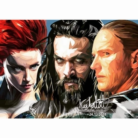 Pop Art Wall Decoration Drawing (Aquaman - Princess Mera, Aquaman, Ocean Master)  DCmodern abstract painting decor