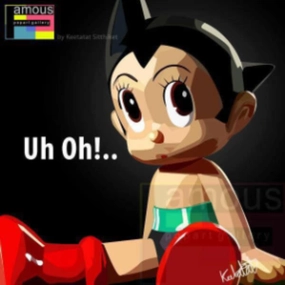 Pop Art Wall Decoration Drawing (Astro Boy Uh Oh!)modern abstract painting decor