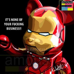 Pop Art Wall Decoration Drawing (Bearbrick - Iron Man) modern abstract painting decor