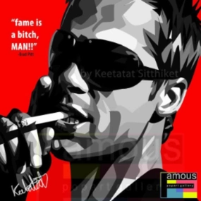 Pop Art Wall Decoration Drawing (Brad Pitt - Fame Is)modern abstract painting decor