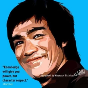 Pop Art Wall Decoration Drawing (Bruce Lee - Blue)modern abstract painting decor