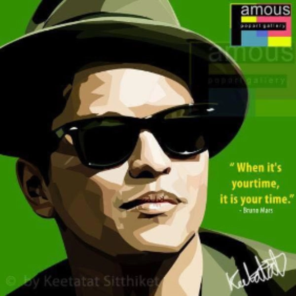 Pop Art Wall Decoration Drawing (Bruno Mars) modern abstract painting decor
