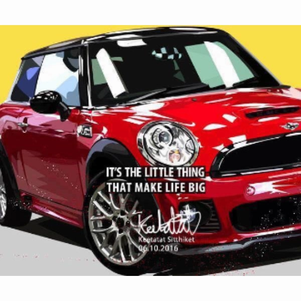 Pop Art Wall Decoration Drawing (Car - mini Its The Little Thing) modern abstract painting decor