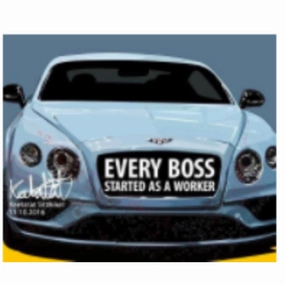 Pop Art Wall Decoration Drawing (Car Bentley Continental GT - Every Boss Started As A Worker) modern abstract painting decor