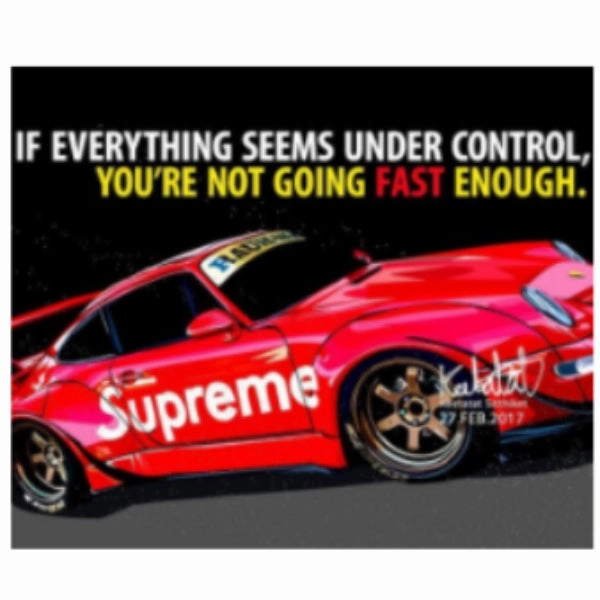 Pop Art Wall Decoration Drawing (Car RWB Porsche X Supreme - If Everything Seems Under Control) modern abstract painting decor