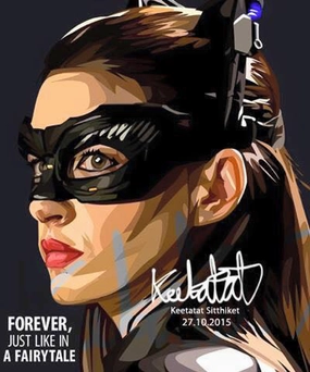 Pop Art Wall Decoration Drawing (Catwoman - Anne Hathaway)modern abstract painting decor