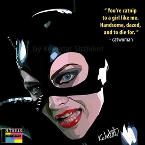 Pop Art Wall Decoration Drawing (Catwoman)modern abstract painting decor
