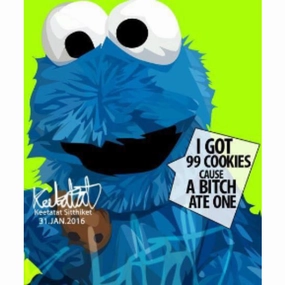 Pop Art Wall Decoration Drawing (Cookie Monster)modern abstract painting decor