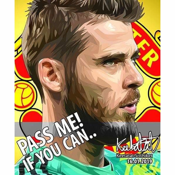 Pop Art Wall Decoration Drawing (David de Gea - Pass me ! if you can..)modern abstract painting decor