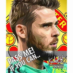 Pop Art Wall Decoration Drawing (David de Gea - Pass me ! if you can..)modern abstract painting decor
