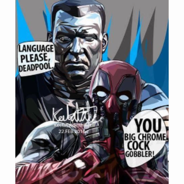 Pop Art Wall Decoration Drawing (Deadpool Vs Colossus)Marvelmodern abstract painting decor