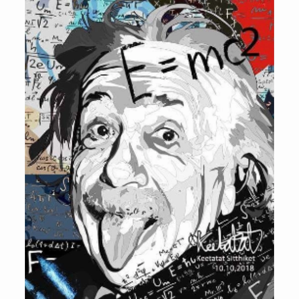 Pop Art Wall Decoration Drawing (Einstein - E=MC2)modern abstract painting decor