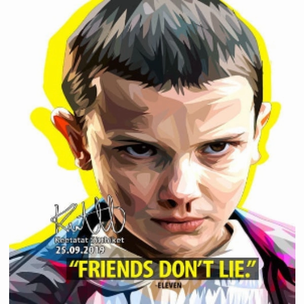 Pop Art Wall Decoration Drawing (Eleven - Friends don't lie) Stranger Things modern abstract painting decor