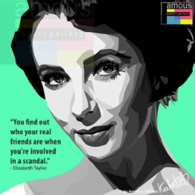 Pop Art Wall Decoration Drawing (Elizabeth Taylor)modern abstract painting decor