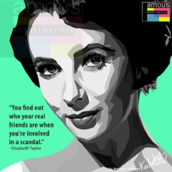 Pop Art Wall Decoration Drawing (Elizabeth Taylor)modern abstract painting decor