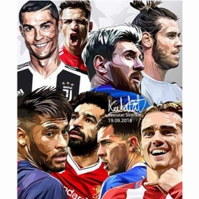 Pop Art Wall Decoration Drawing (Football stars)modern abstract painting decor