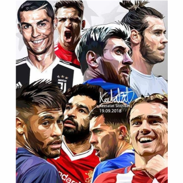 Pop Art Wall Decoration Drawing (Football stars)modern abstract painting decor