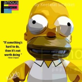 Pop Art Wall Decoration Drawing (Homer Simpson) modern abstract painting decor