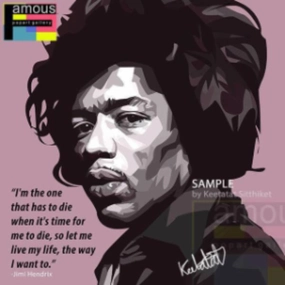 Pop Art Wall Decoration Drawing (Jimi Hendrix - Pink) modern abstract painting decor