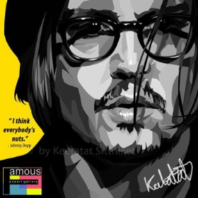 Pop Art Wall Decoration Drawing (Johnny Depp)modern abstract painting decor