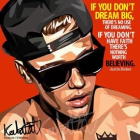Pop Art Wall Decoration Drawing (Justin Bieber If You Don't Dream Big) modern abstract painting decor