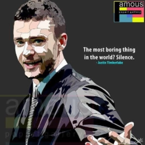 Pop Art Wall Decoration Drawing (Justin Timberlake - Black) modern abstract painting decor