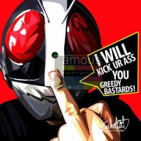 Pop Art Wall Decoration Drawing (Kamen Rider Kick Ur Ass) modern abstract painting decor