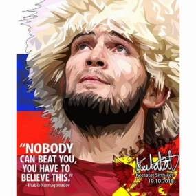 Pop Art Wall Decoration Drawing (Khabib Nurmagomedov - Nobdy can beat you) modern abstract painting decor