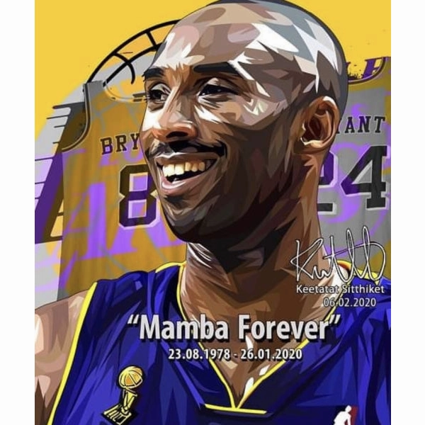 Pop Art Wall Decoration Drawing (Kobe Bryant - Mamba Forever)modern abstract painting decor