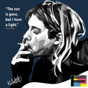 Pop Art Wall Decoration Drawing (Kurt Cobain - Smoking) modern abstract painting decor