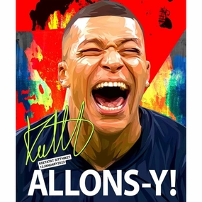 Pop Art Wall Decoration Drawing (Kylian Mbappe - Alloys)  ALLONS-Ymodern abstract painting decor