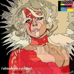 Pop Art Wall Decoration Drawing (Lady Gaga - Red) modern abstract painting decor