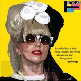 Pop Art Wall Decoration Drawing (Lady Gaga - Yellow) modern abstract painting decor