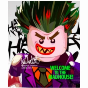 Pop Art Wall Decoration Drawing (Lego Joker - Welcome To The Madhouse) modern abstract painting decor