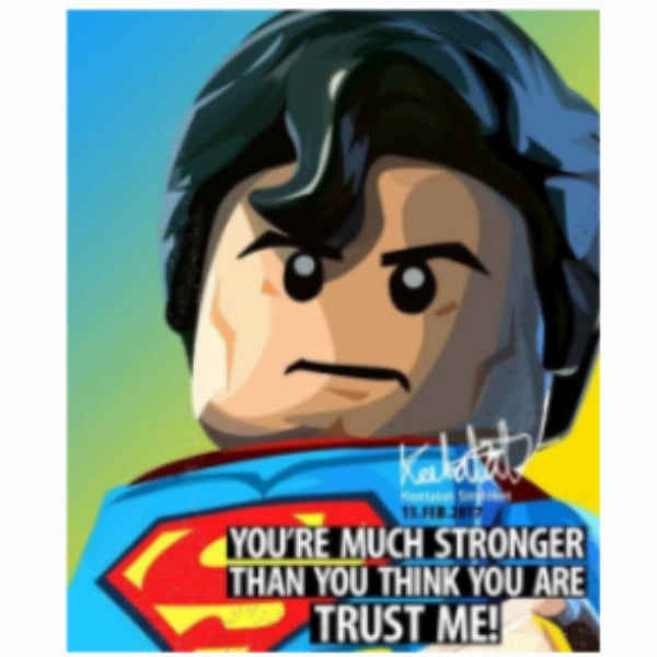 Pop Art Wall Decoration Drawing (Lego Superman - You're Much Stronger Than You Think You Are)modern abstract painting decor